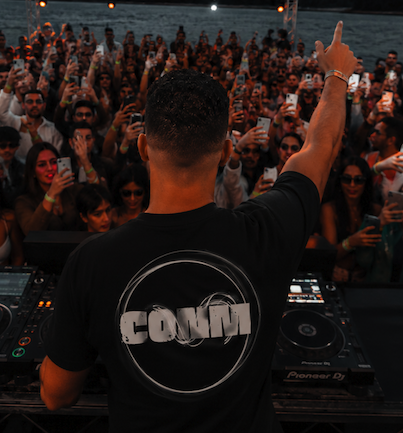 CONM logo t-shirt worn live by Cyril Desnottes